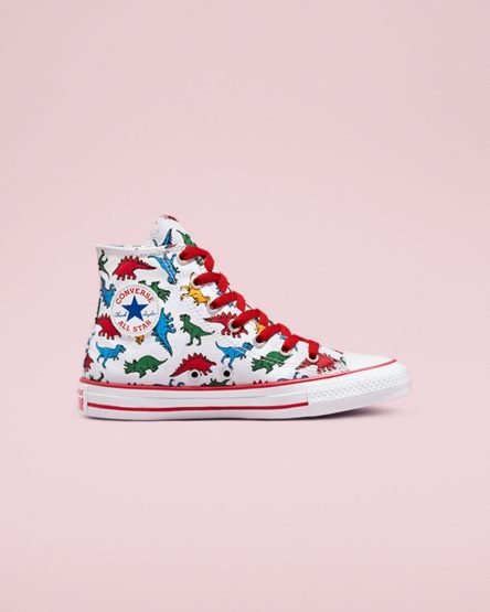 Tenisky Vysoke Converse Chuck Taylor All Star Dinosaurs Dievcenske Biele Červené Modre | SK XIOHB9